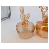 Glass Jars with Animal-Topped Lids (Lot of 4)