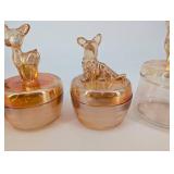 Glass Jars with Animal-Topped Lids (Lot of 4)