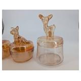 Glass Jars with Animal-Topped Lids (Lot of 4)