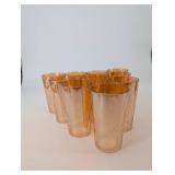 Amber Glass Tumblers - Hammered Texture