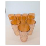 Amber Glass Tumblers - Hammered Texture