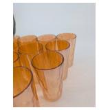 Amber Glass Tumblers - Hammered Texture