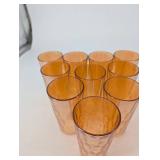 Amber Glass Tumblers - Hammered Texture