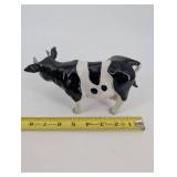 Holstein Cow Ceramic Figurine - Black & White Glazed Farm Animal