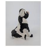 Black & White Ceramic Cow Figurine - 9-Inch Farm Animal Sculpture
