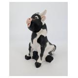 Black & White Ceramic Cow Figurine - 9-Inch Farm Animal Sculpture