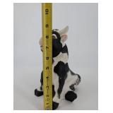 Black & White Ceramic Cow Figurine - 9-Inch Farm Animal Sculpture