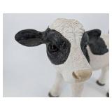 Holstein Cow Figurine - Farmhouse Decor Resin Sculpture, 15-16 in Long