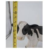Holstein Cow Figurine - Farmhouse Decor Resin Sculpture, 15-16 in Long