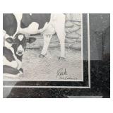 Two Cow Art Prints - Framed Black & White Cattle, Manure Happens Sign