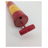 National Fire Extinguisher - Vintage Red Cylindrical with Yellow Label