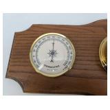Thermostar Three-Gauge Weather Station on Wood Plaque - Thermometer, Barometer, Hygrometer