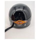 Harley-Davidson DOT Black Full-Face Motorcycle Helmet with Flame Decal, Includes Bag