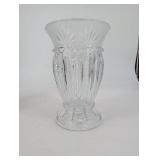 Crystal Cut Glass Vase - Starburst Pattern, 9-Inch Tall