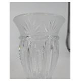 Crystal Cut Glass Vase - Starburst Pattern, 9-Inch Tall