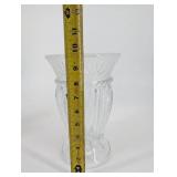 Crystal Cut Glass Vase - Starburst Pattern, 9-Inch Tall