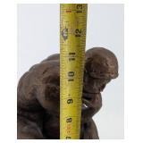 Signed Rodin The Thinker Bronze Sculpture on Rock Base - 12 Inches Tall