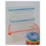 51272 Square Collapsible Food Container Set with Lids - Made in China