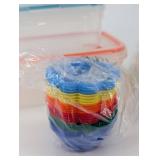 51272 Square Collapsible Food Container Set with Lids - Made in China