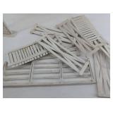 Vintage Metal Doll House with Porch, Interior Details & White Fence Panels