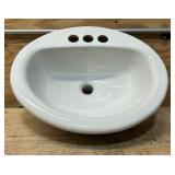 Mansfield 251-4 Alto II 19" Vitreous China Drop in Bathroom Sink with 3 Faucet Holes at 4" Centers and Overflow White Sinks Bathroom Sinks Sinks Only