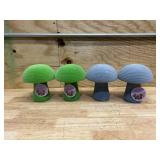 Mushroom Velvet covered ceramic decor (lot of 4)