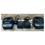 Ryobi P118B 18V Battery Charger lot of 2