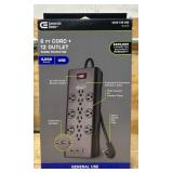 Commercial Electric 6 FT Cord + 12 Outlet Surge Protector