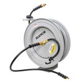 *Klutch Auto-Rewind Air Hose Reel with 3/8in. x 50ft. Rubber Hose, 300 PSI #73430 Msrp $139.99