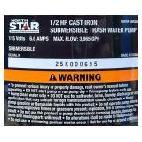 NorthStar Cast Iron Submersible Trash Water Pump, 3965 GPH Max. Flow, 2in. Port #5842611 Msrp $254.99