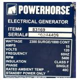 Powerhorse Portable Inverter Generator, 2300 Surge Watts, 1800 Rated Watts, 80cc, 120V #83169