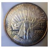 One Ounce 99.9% silver bullion  1492-1992 500th Anniversary  Voyage that changed the world
