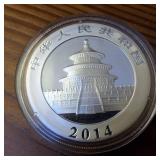 1 Oz. .999 Silver Bullion  2014  10 Yuan Face Value Panda  Excellent Condition