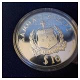 1979 Samoa Bicentary Captain James Cook ::  92.5% Silver :: 10 Tala Silver Proof coin 1 troy oz