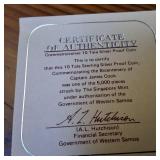 1979 Samoa Bicentary Captain James Cook ::  92.5% Silver :: 10 Tala Silver Proof coin 1 troy oz