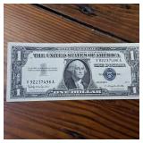 1957B Silver Certificate Circulated Banknote :: Blue Seal :: high numbers :: in excellent condition