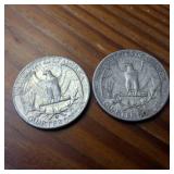 2 x 90% Constitutional Silver Quarters :: 1963 :: 1964
