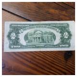 Vintage 1928-G Two Dollar, Red Seal Bill on the left side, Circulated Paper Money and Highly Collectible