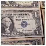 6 Total Circulated Silver Certificate Blue Seal Banknotes  Both 1957 and 1957A series
