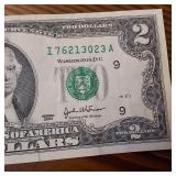 Crisp and Clean 2 Dollar Federal Reserve Note :: Collectible :: Featuring Thomas Jefferson