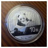 1 Oz. .999 Silver Bullion  2014  10 Yuan Face Value  BU  Excellent Condition Panda!