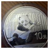 1 Oz. .999 Silver Bullion  2014  10 Yuan Face Value  BU  Excellent Condition Panda!