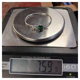 Malachite Sterling Silver :: 10mm x 12 mm Stone :: Heavy gauge wire bracelet