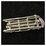 Miniature Sterling Silver Snow Sled (Pin with broken piece)