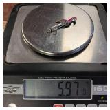 2 inch Sterling Silver and Enamel w/stones Flamingo Pin