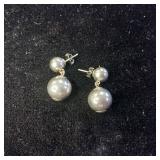 1 inch double ball earrings