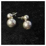 1 inch double ball earrings