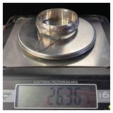 Engraved Cuff with security chain  Sterling Silver