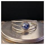 Blue Lapis Lazuli Stone in Sterling Silver Bracelet :: 16.55 mm Stone