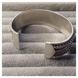 Turquoise Twisted Wire Cuff Bracelet :: 21.6 mm wide ::